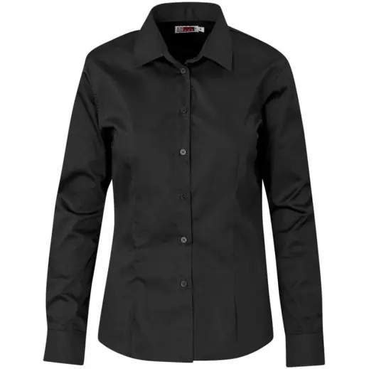 Ladies Long Sleeve Milano Shirt Black Front